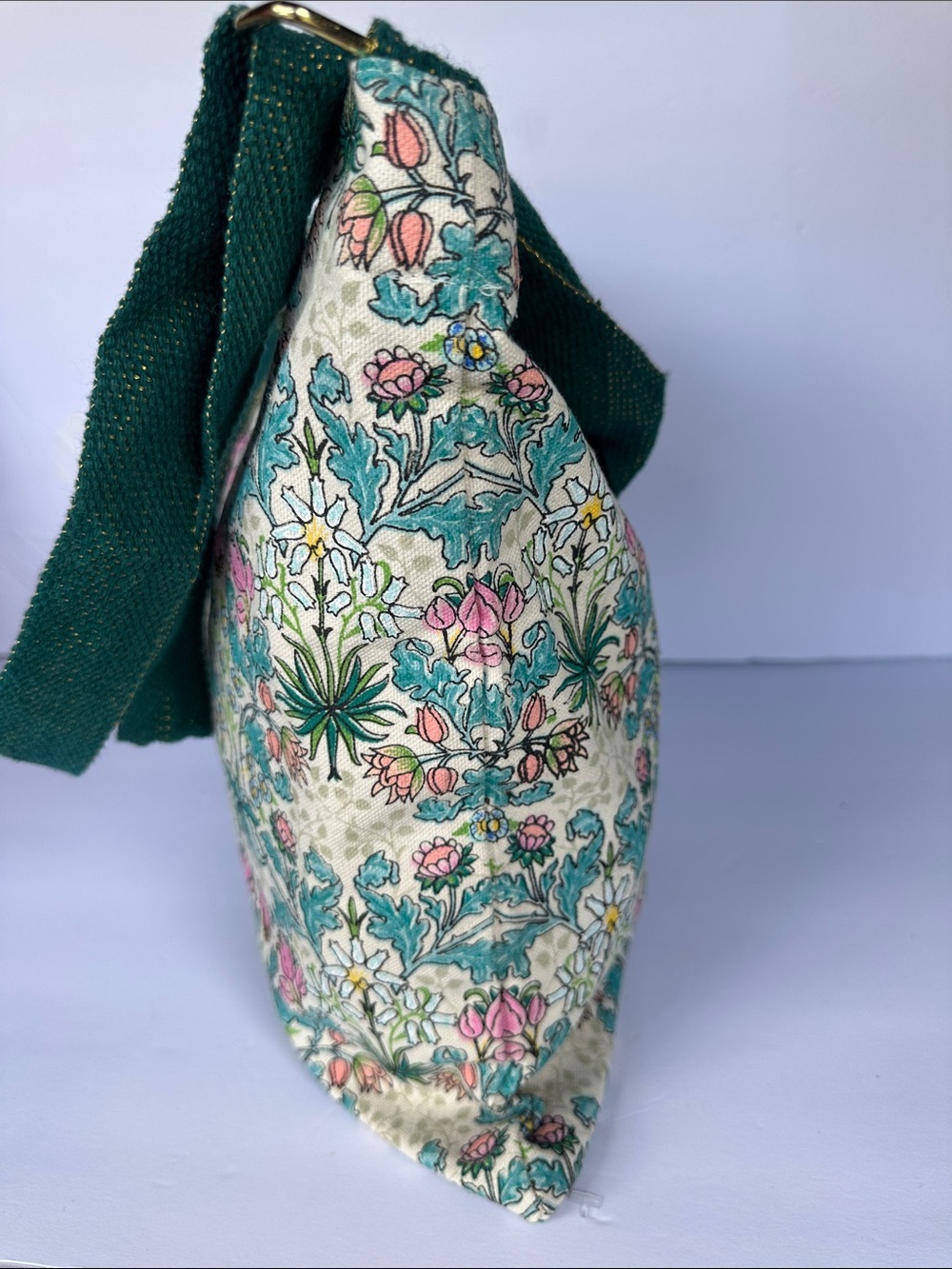 Dwell Floral Bag with Green Straps NWT - Picture 4 of 10
